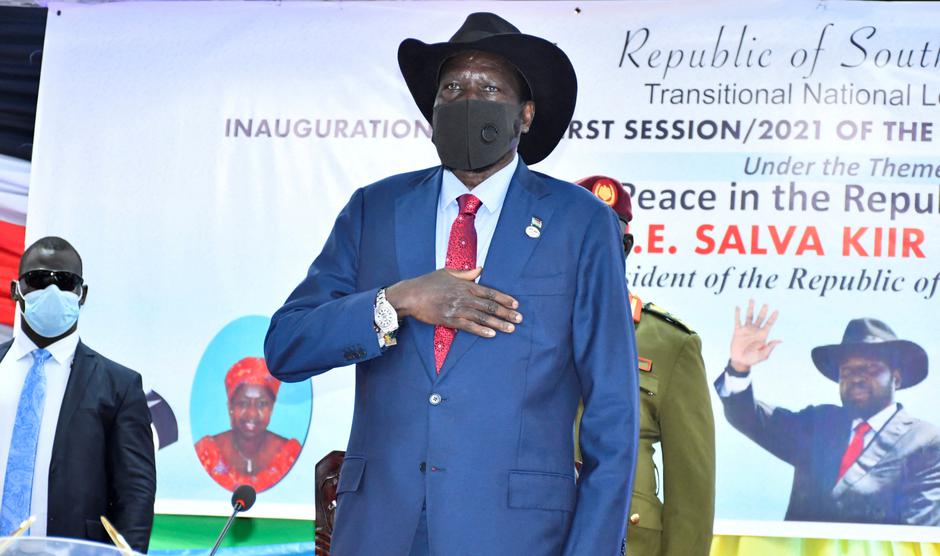FILE PHOTO: South Sudan's President Salva Kiir is seen at the opening session of parliament in Juba
