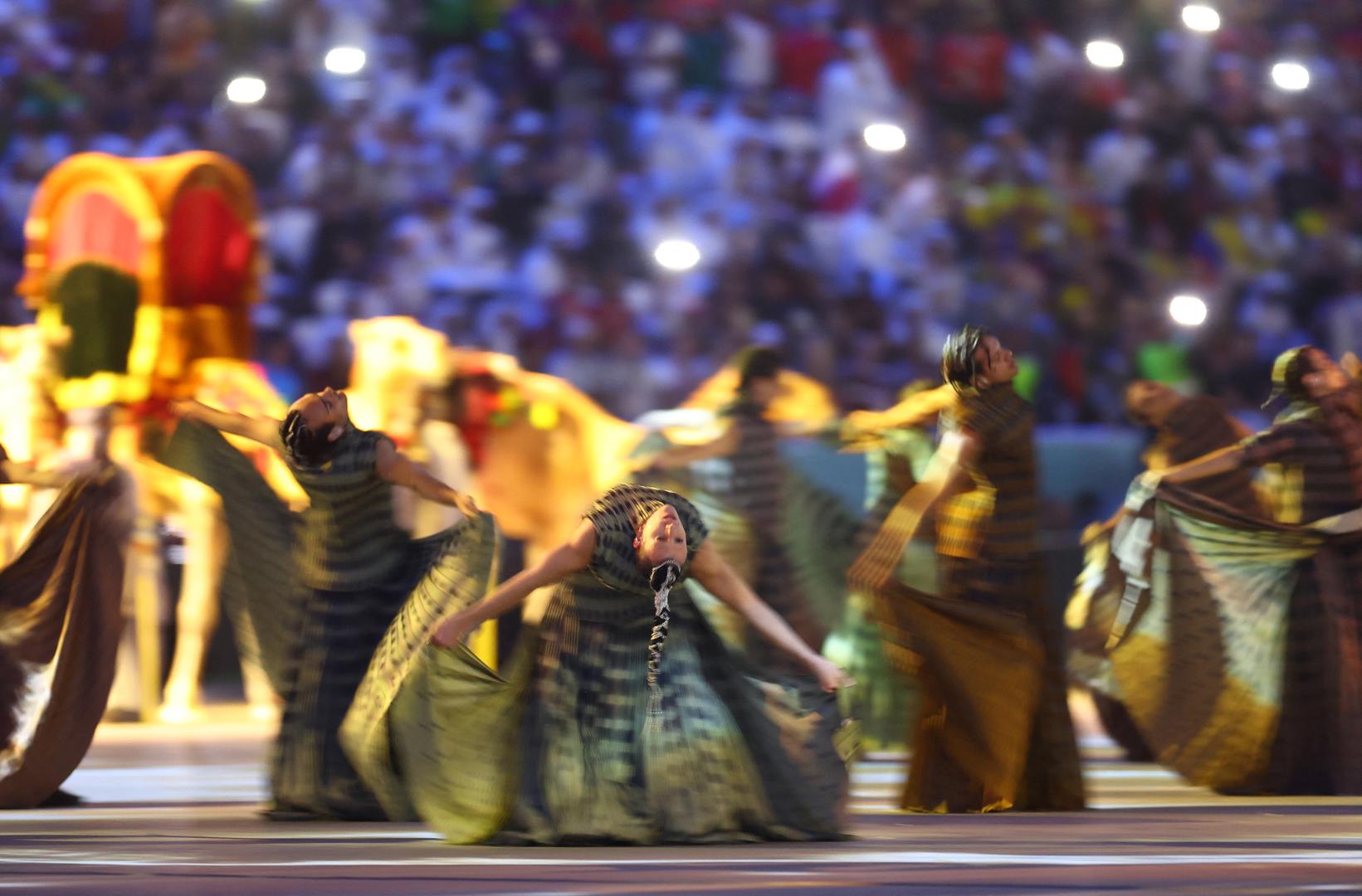 Soccer Football - FIFA World Cup Qatar 2022 - Group A - Qatar v Ecuador - Al Bayt Stadium, Al Khor, Qatar - November 20, 2022 General view of performers during the opening ceremony REUTERS/Kai Pfaffenbach Photo: Kai Pfaffenbach/REUTERS