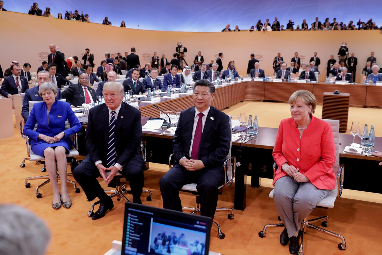 Donald Trump, Xi Jinping, Angela Merkel