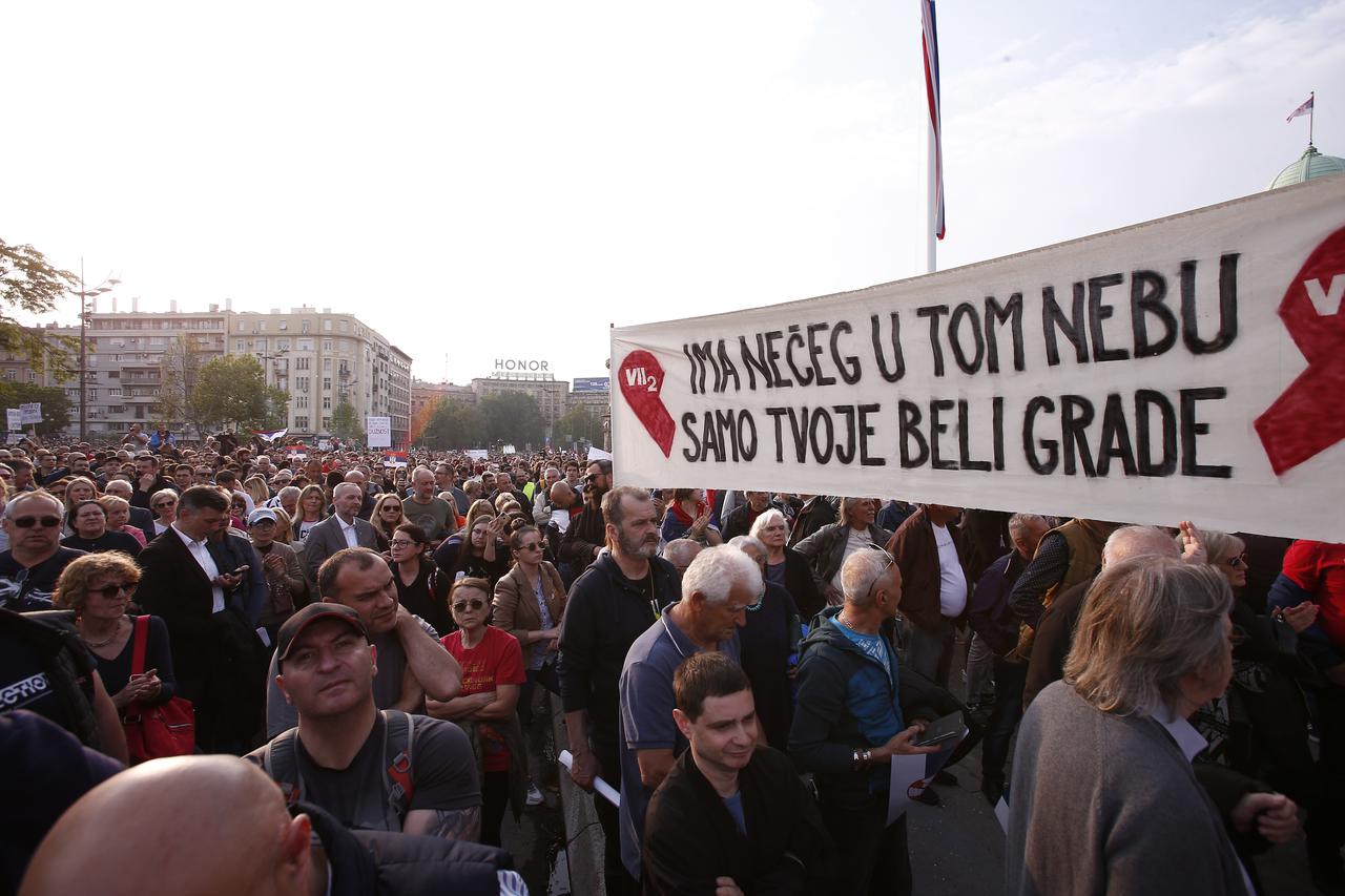 Beograd: Treći masovni prosvjed "Srbija protiv nasilja"