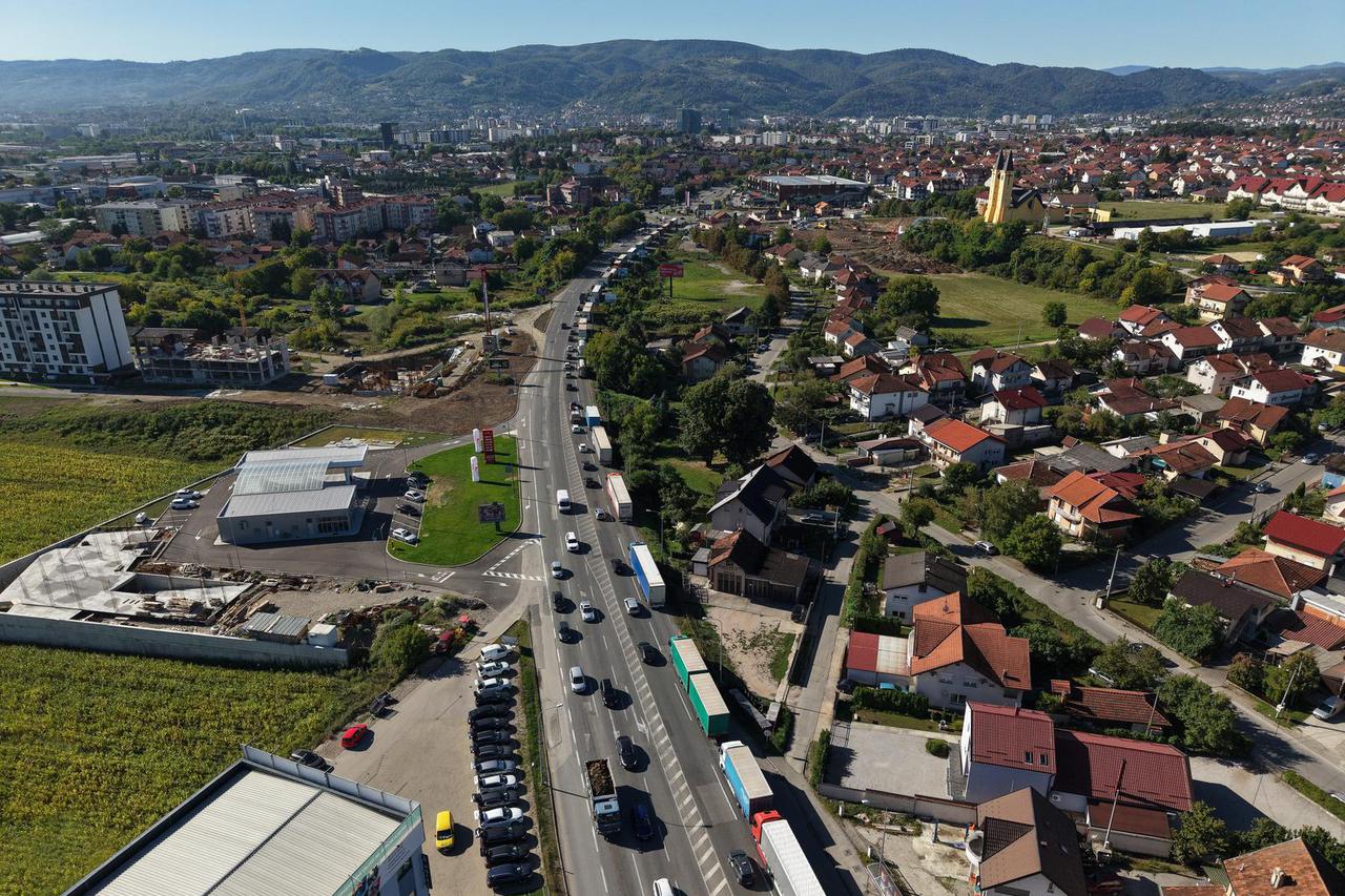 Banja Luka: Fotografije iz zraka na prosvjed prijevoznika