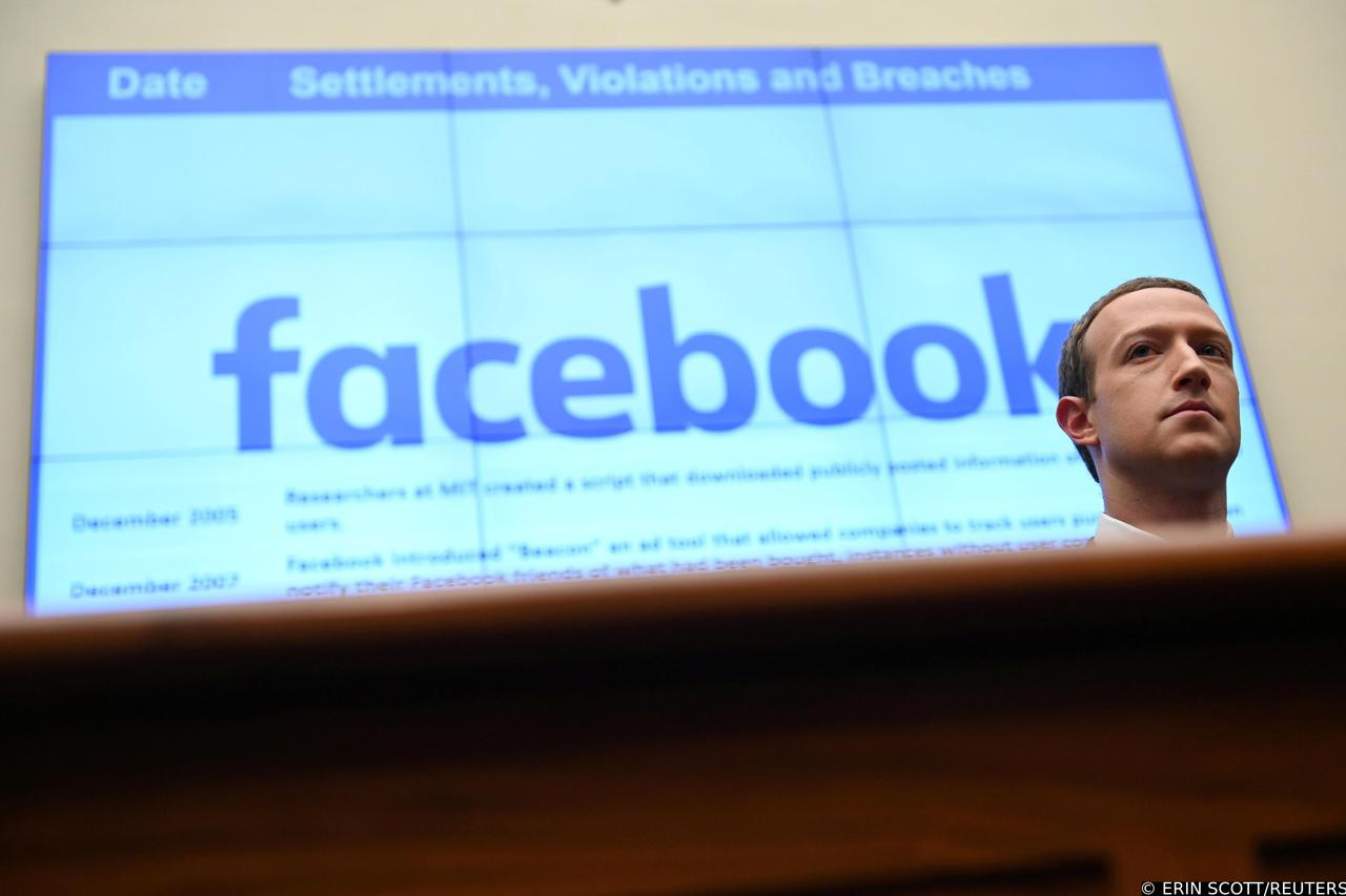 FILE PHOTO: Facebook Chairman and CEO Zuckerberg testifies at a House Financial Services Committee hearing in Washington