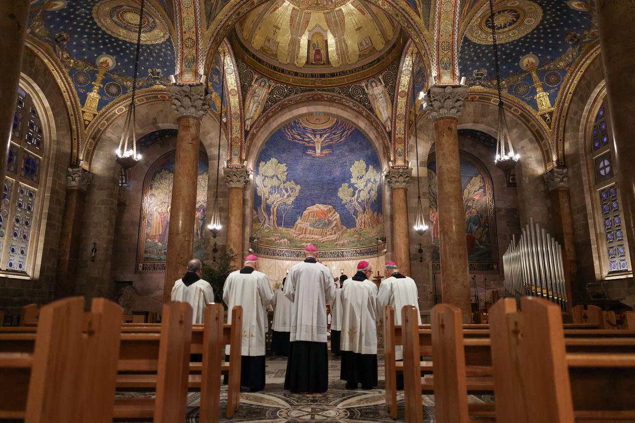 Cardinal Pizzaballa holds a prayer service to mark Palm Sunday, in Jerusalem