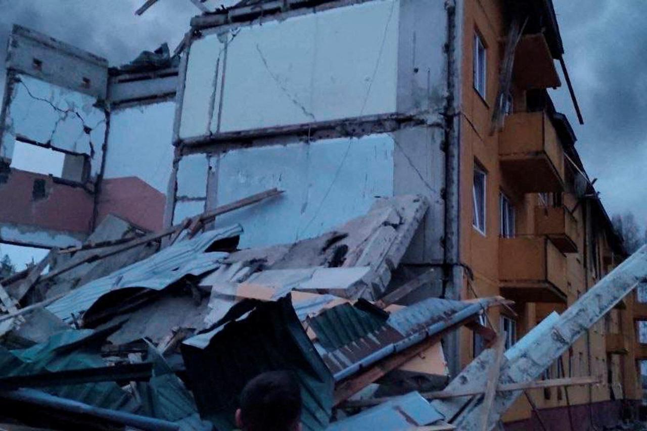 View of damaged buildings following an attack on the Yavoriv military base, amid Russia's invasion of Ukraine, in Yavoriv