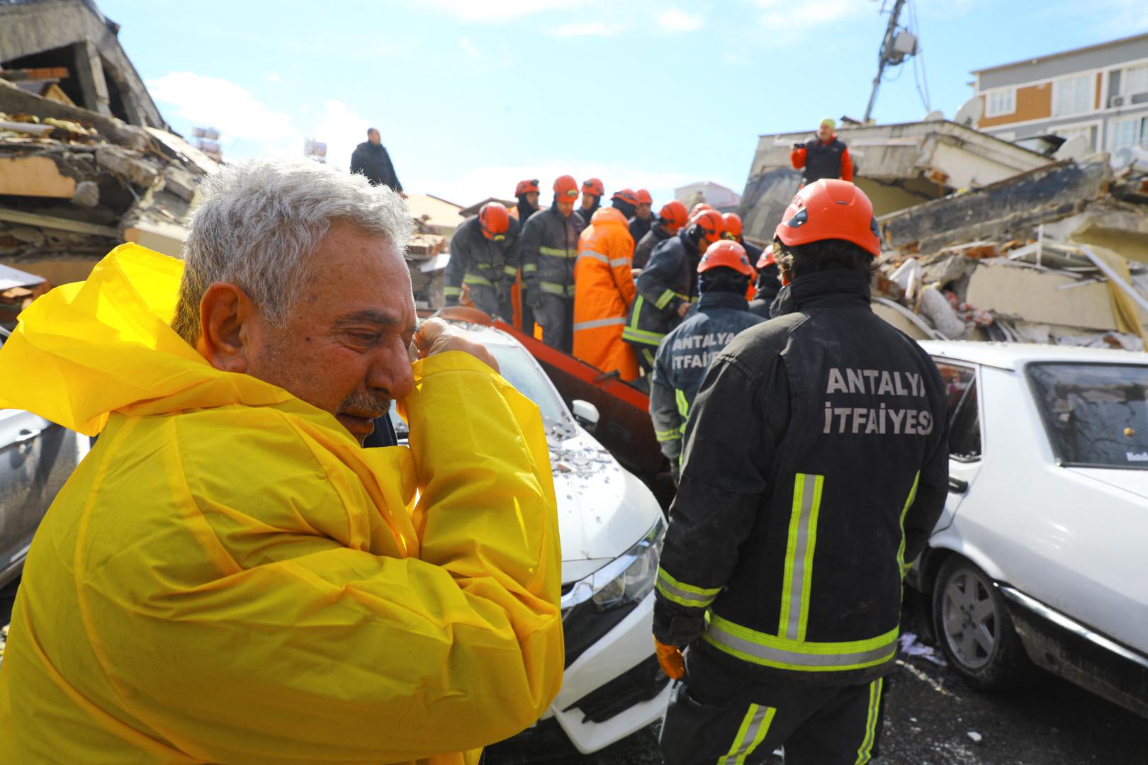 Rescue team members save a victim from the ruins of a collapsed building in Adana, south Turkey, February 7, 2023. A powerful earthquake has hit a wide area in south-eastern Turkey, near the Syrian border, killing more than 7000 people and trapping many others. Photo by Depo Photos/ABACAPRESS.COM Photo: Depo Photos/ABACA/ABACA