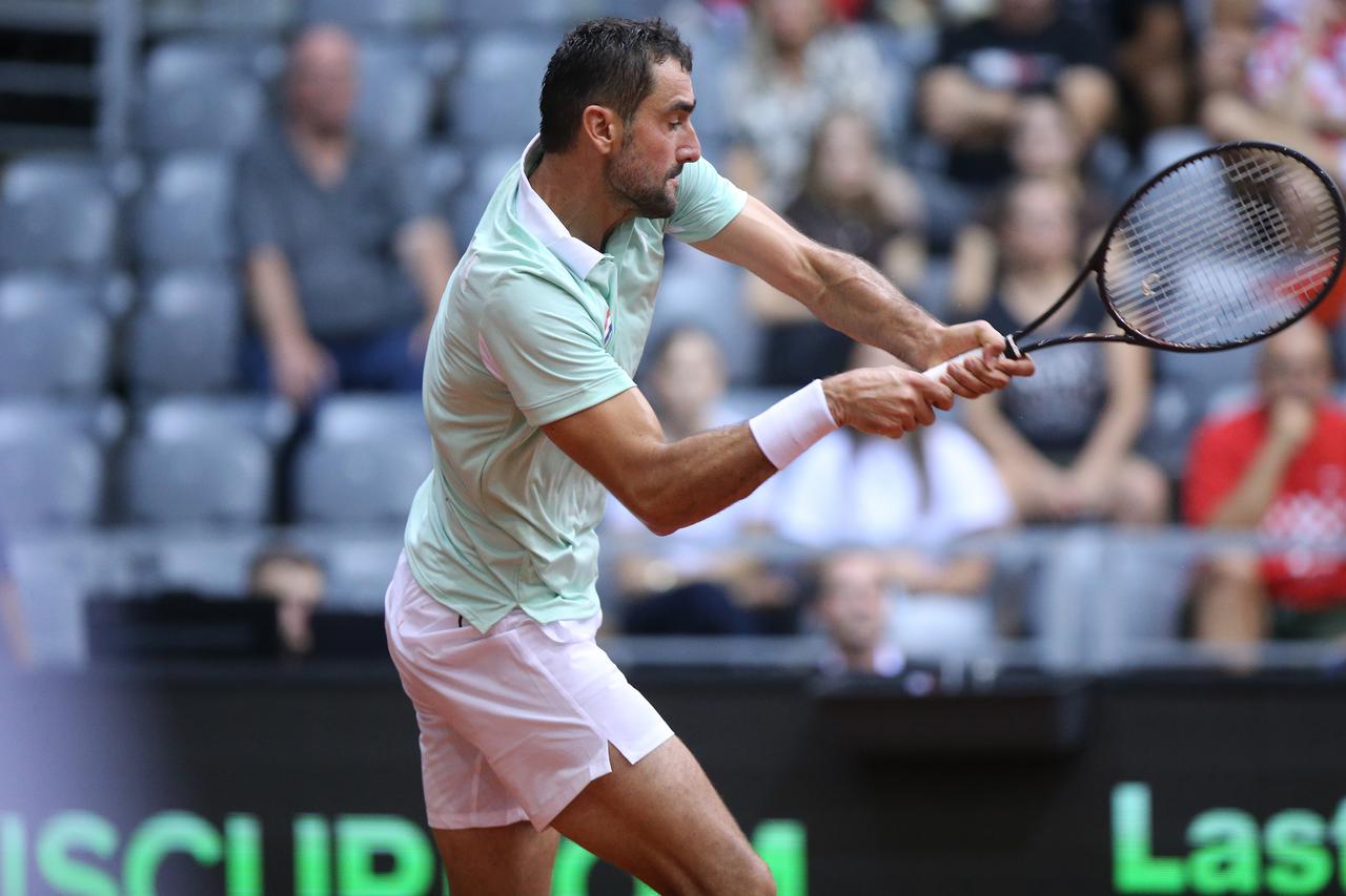 Osijek: Drugi dan Davis Cupa, Marin Čilić - Corentin Moutet