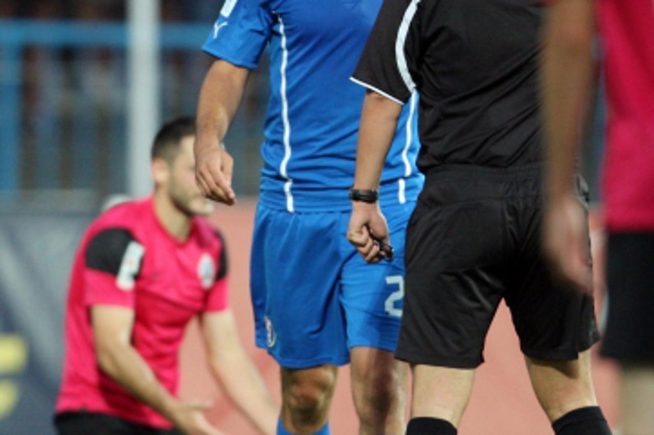 '17.08.2013., Stadion Kranjceviceva, Zagreb - MAXtv 1. HNL, 6. kolo, GNK Dinamo - NK Lokomotiva. Jerko Leko dobio zuti karton.  Photo: Goran Jakus/PIXSELL'