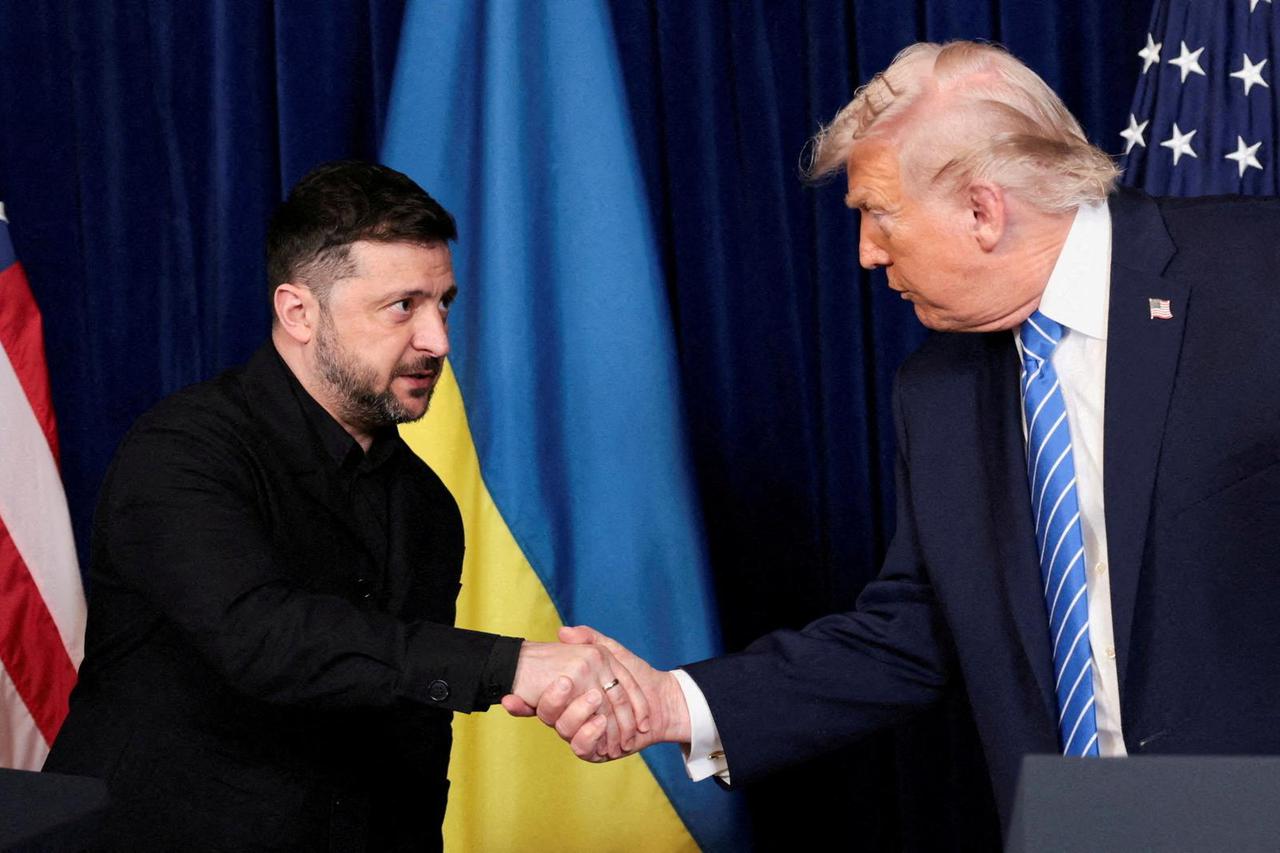 FILE PHOTO: U.S. President Trump meets Ukrainian President Zelenskiy in Florida