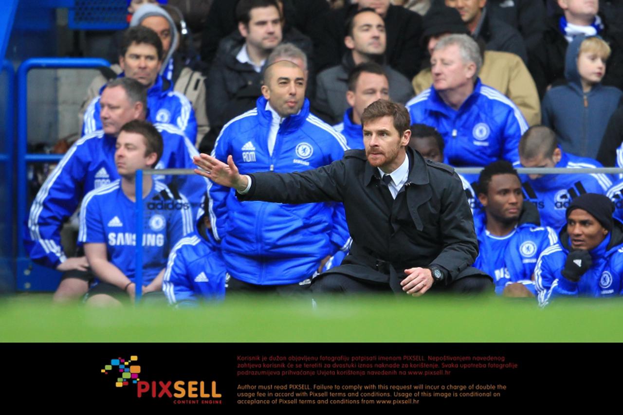 'Chelsea Assistant First Team Coach Roberto Di Matteo (left) and  manager Andre Villas-Boas on the touchline Photo: Press Association/Pixsell'