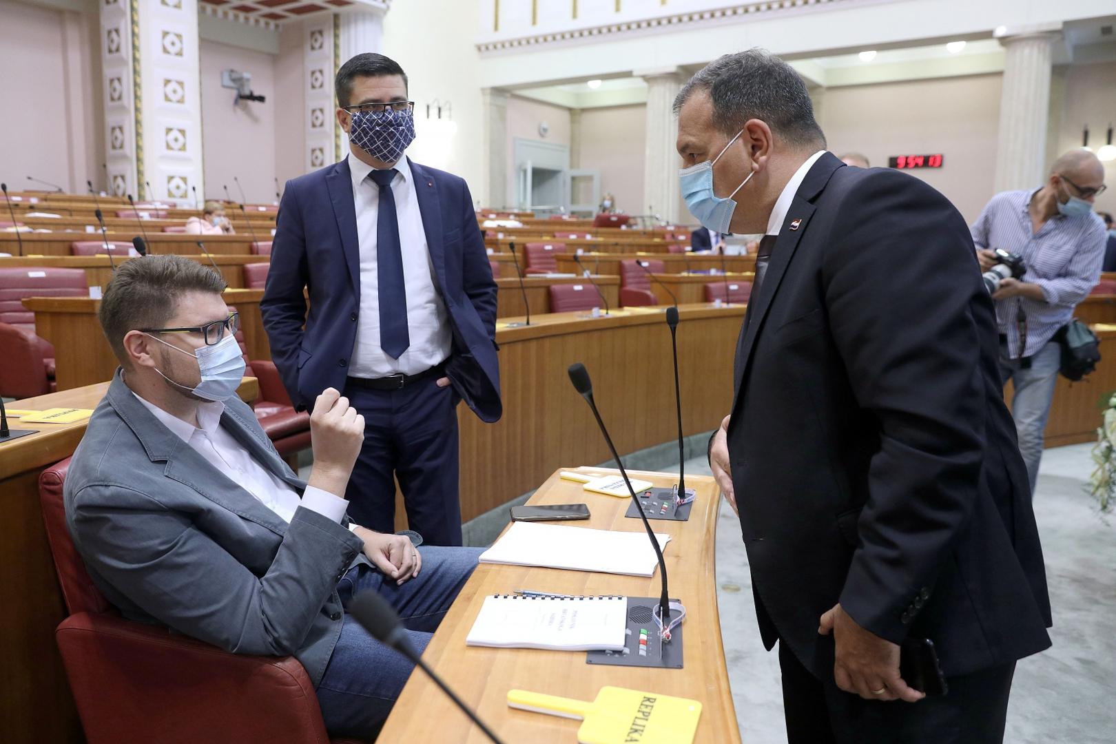 23.07.2020., Zagreb - 1. sjednica Hrvatskoga sabora nastavljena je danas predstavljanjem nove Vlade Republike Hrvatske. Glasovanje o povjerenju Vladi  ocekuje se u popodnevnim satima.Photo: Patrik Macek/PIXSELL
