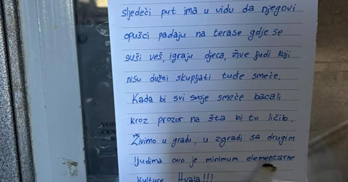 Zagrepčanku razljutio susjed pa mu ostavila poruku u zgradi: 'Sljedeći put imajte u vidu...'