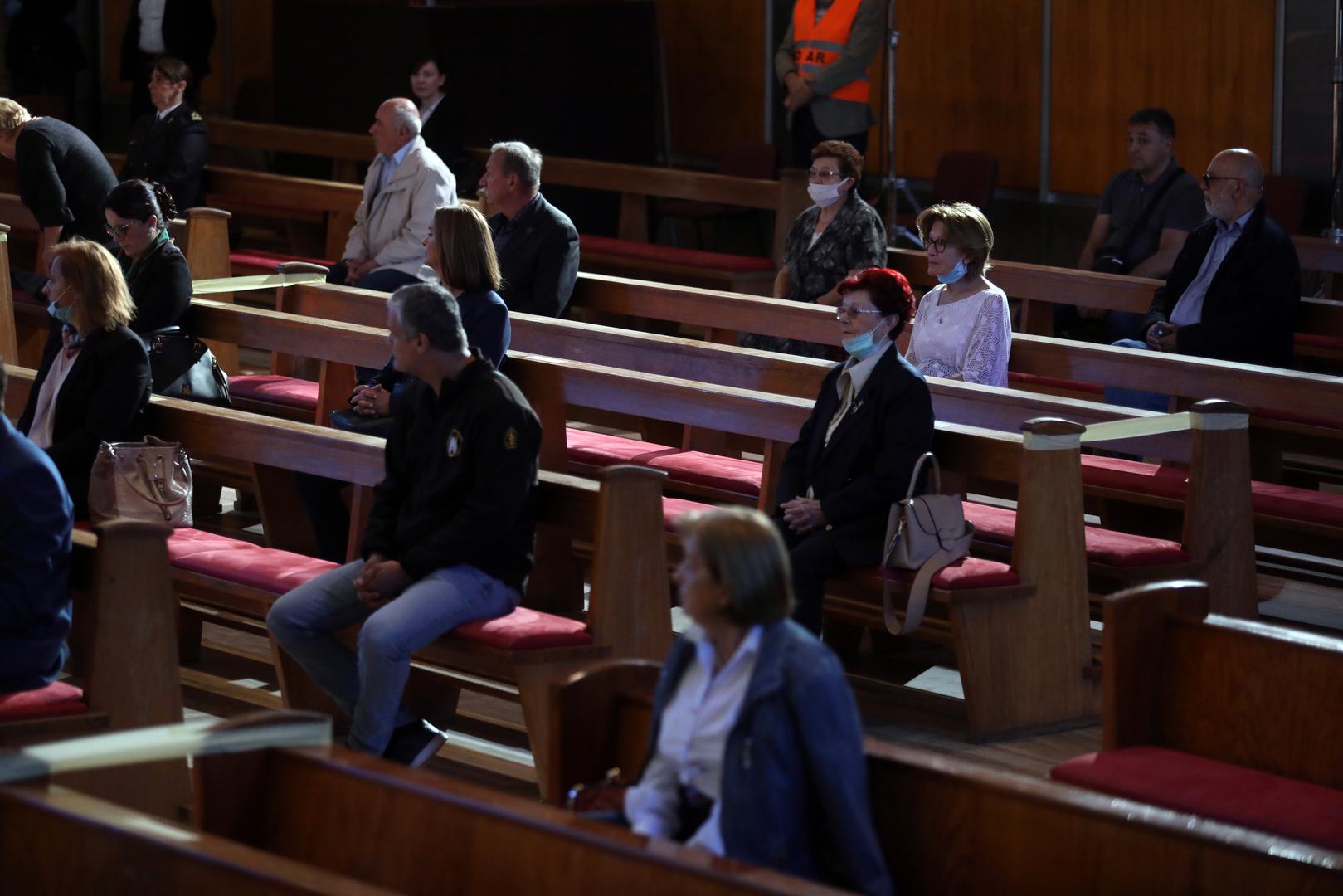 02.05.2020. Zagreb - U crkvi Sveta Mati Slobode odrzana je misa prema uputama Hrvatskog zavoda za javno zdravstvo Photo:Borna Filic/PIXSELL