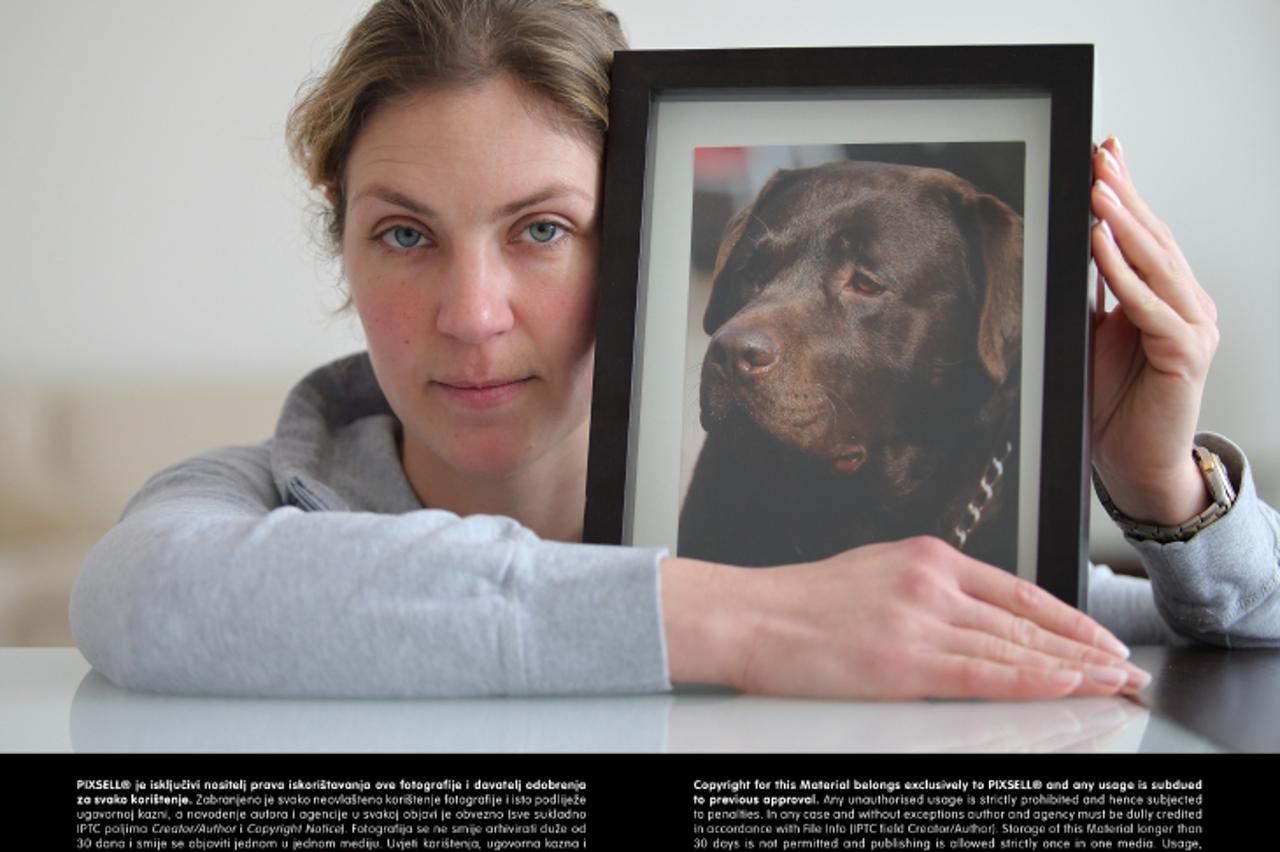 '26.02.2013., Zagreb - Ira Banoci, vlasnica psa Nuta kojeg je nepoznati pocinitelj ubio otrovanim komadom mesa. Photo: Davor Puklavec/PIXSELL'