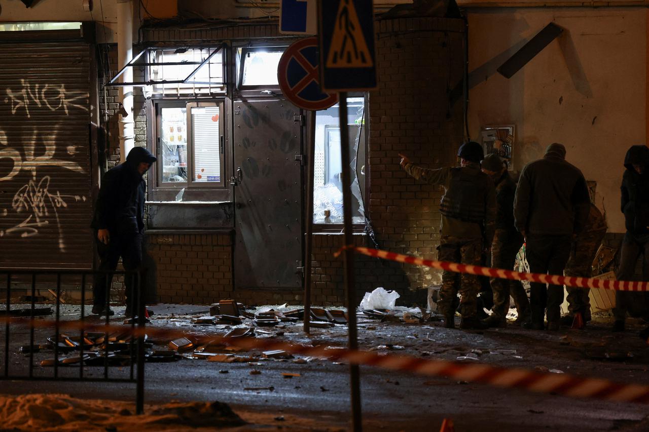 Aftermath of explosions in the downtown of Lviv