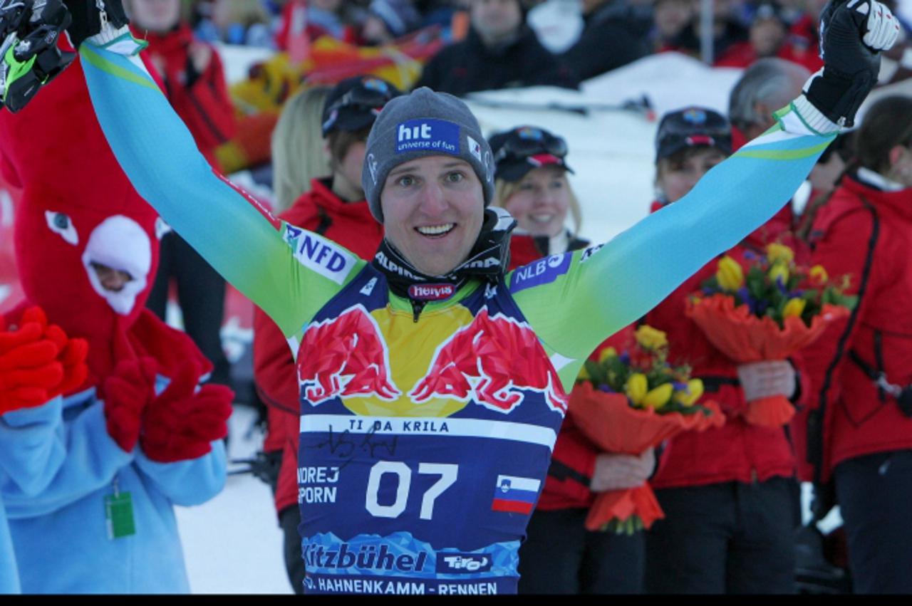 \'23.01.2010, Hahnenkamm, Kitzbhel, AUT, FIS Worldcup Alpin Ski, 70. Hahnenkammrennen Abfahrt, im Bild Andrej Sporn, SLO,  Foto: nph ( nordphoto ) D. Scharinger\'