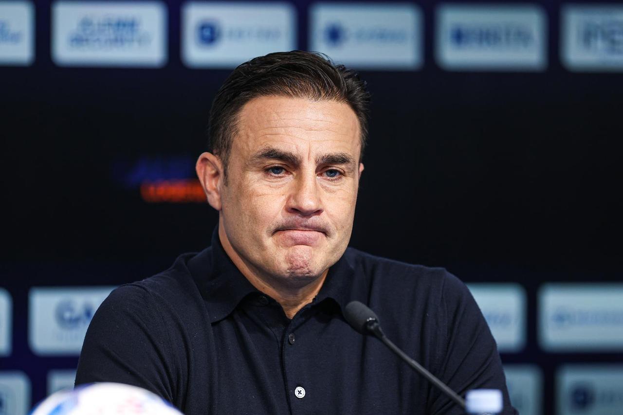 Zagreb: Trener Dinama Fabio Cannavaro na konferenciji za medije nakon utakmice protiv Hajduka