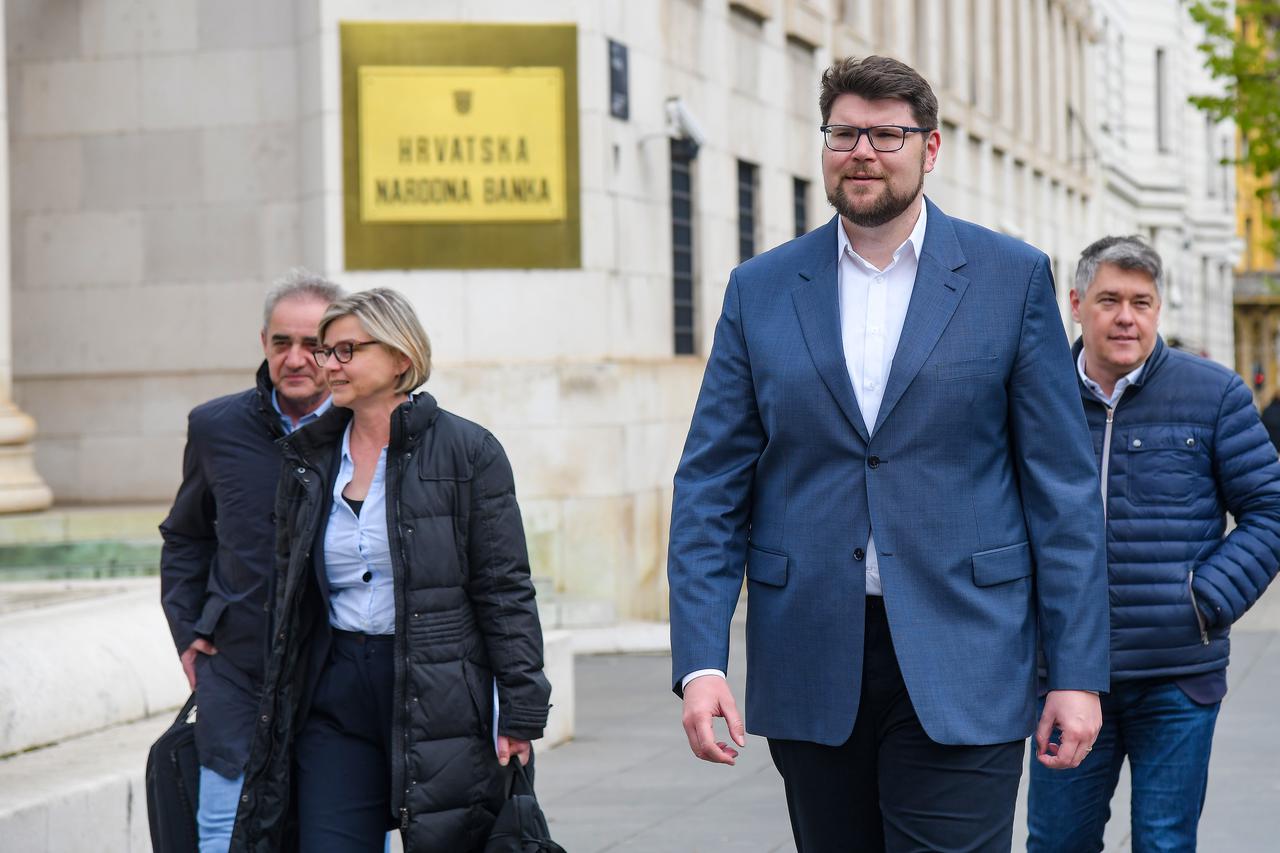 Zagreb: Sandra Benčić i Peđa Grbin sastali se s guvernerom HNB-a Borisom Vujčićem