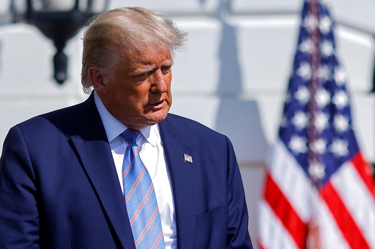 U.S. President Trump inspects electric pickup truck at the White House in Washington