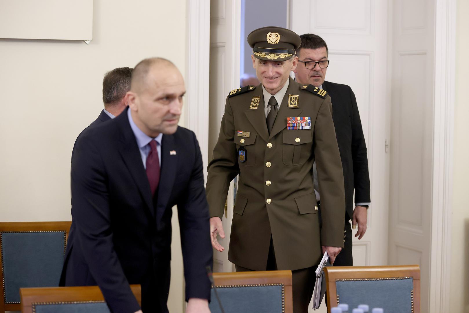 01.03.2024., Zagreb - Na 43. sjednici Odbor za obranu raspravlja o imenovanju novog nacelnika Glavnog stozera oruzanih snaga RH. Vlada je za tu funkciju zbog umirovljenja admirala Roberta Hranja predlozila general bojnika Tihomira Kundida. . Photo: Patrik Macek/PIXSELL