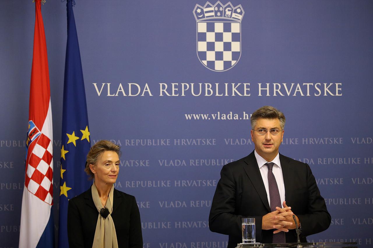Ministrica vanjskih i europskih poslova Marija Pejčinović Burić i premijer Andrej Plenković