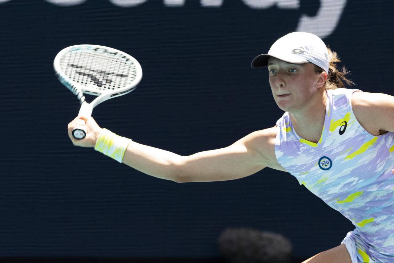 Osaka Vs  Swiatek During The Finals at the Miami Open, in Miami Gardens, Florida