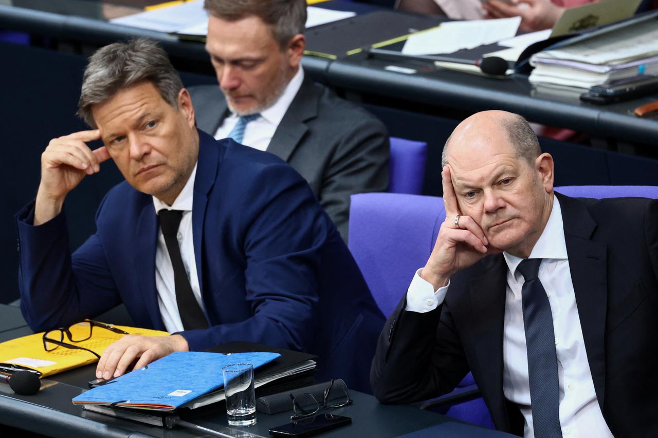 German Chancellor Scholz attends a session of the lower house of parliament, in Berlin