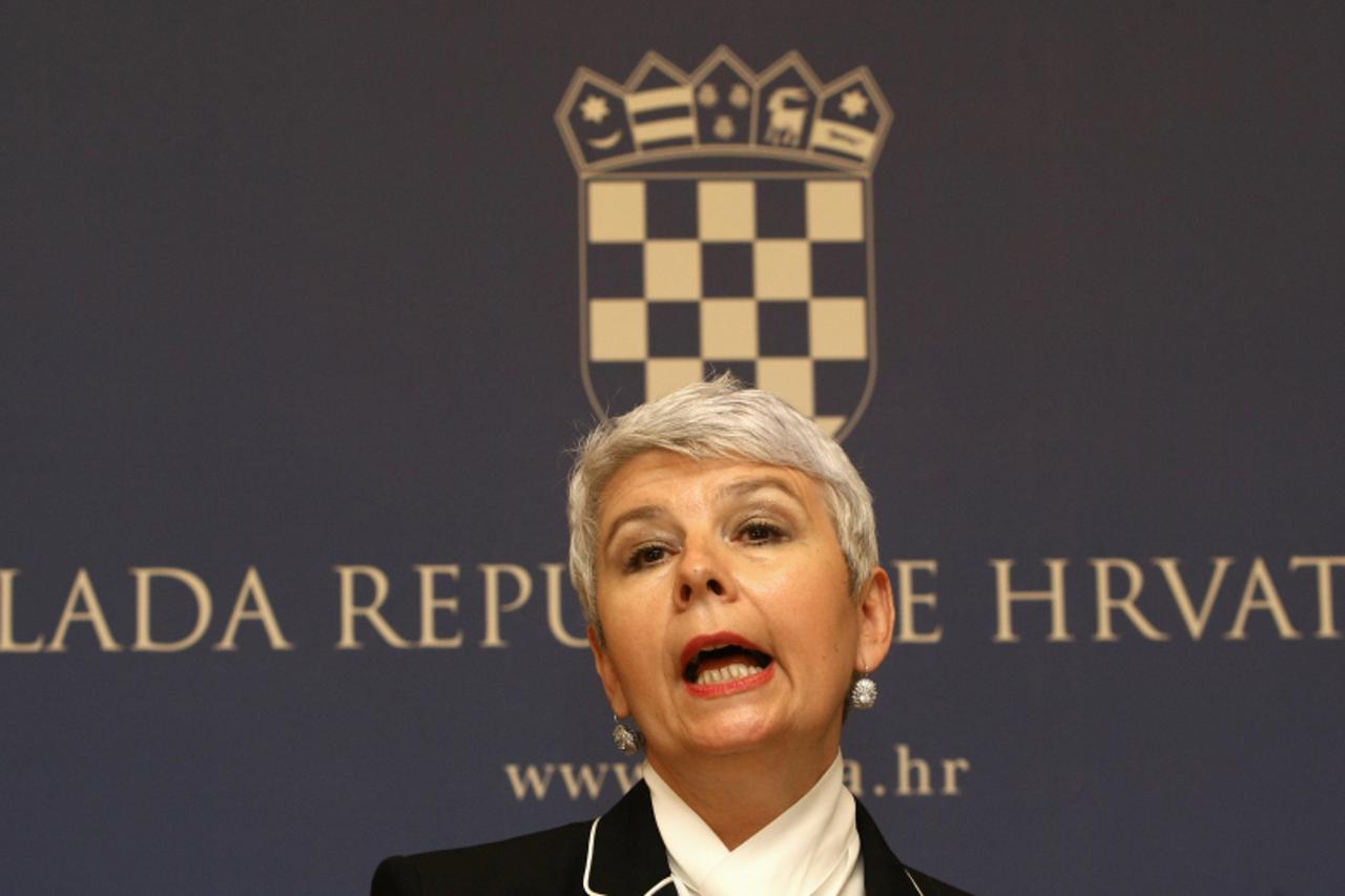 '19.04.2010., Trg svetog Marka 2, Zagreb - Vlada Republike Hrvatske, Predsjednica Vlade Jadranka Kosor predstavila Program gospodarskog oporavka. Photo: Sanjin Strukic/PIXSELL'