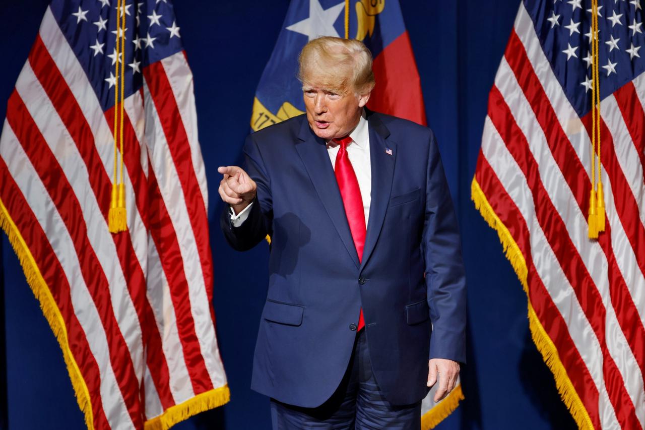 Former U.S. President Donald Trump at the North Carolina GOP convention dinner in Greenville