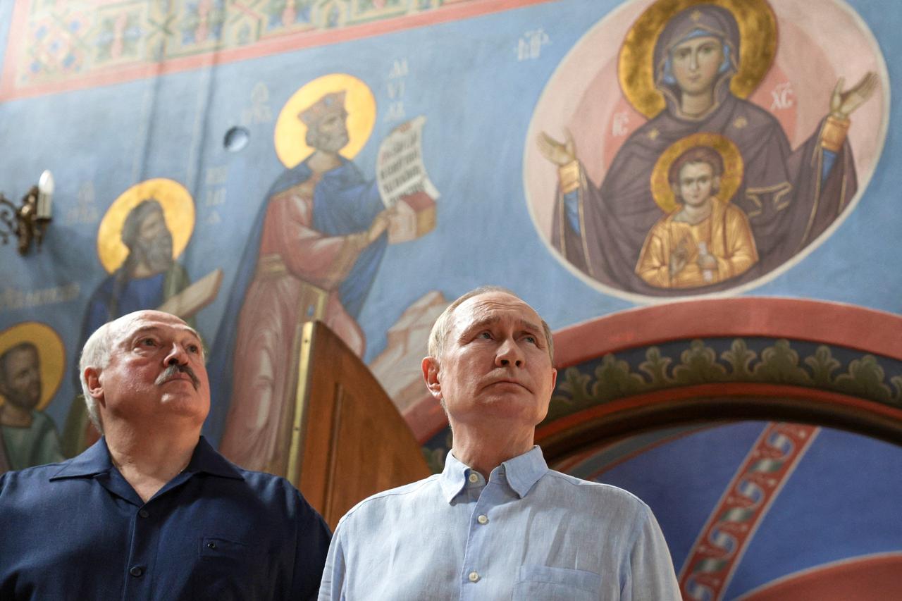 Russian President Putin and his Belarusian counterpart Lukashenko visit the Valaam Monastery in the Republic of Karelia