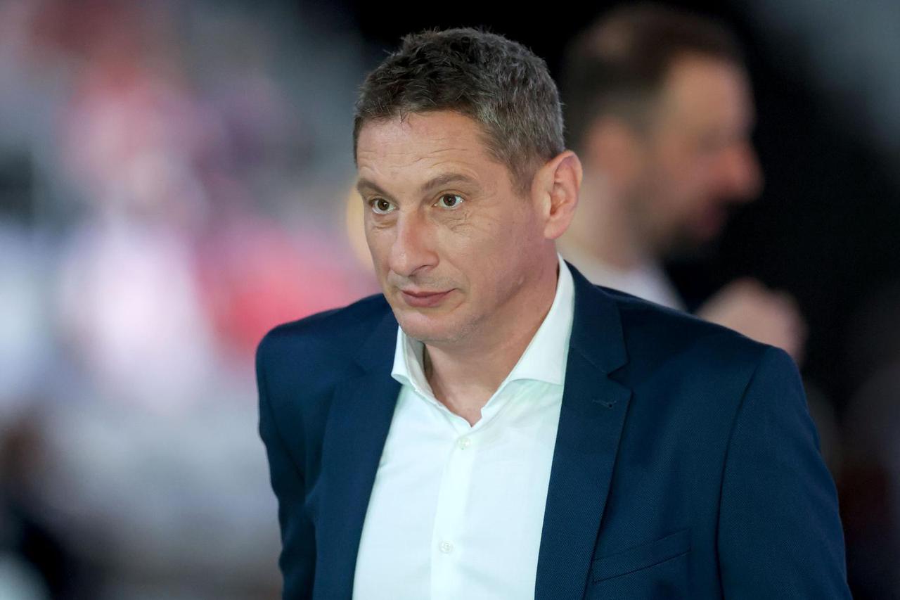 Zagreb: Bivši rukometaši Igor Vori i Mirza Džomba na utakmici Hrvatska - Češka