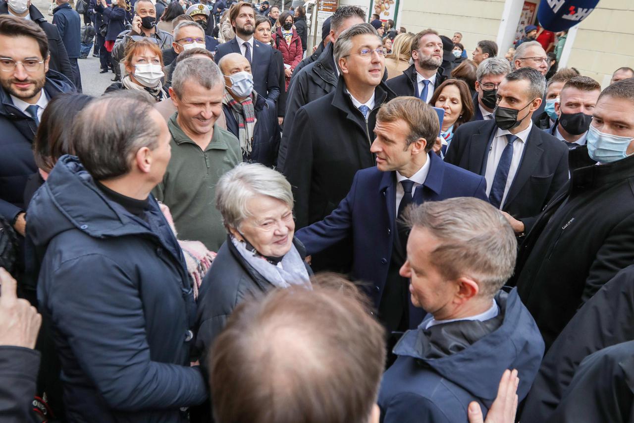 Andrej Plenković i Emmanuel Macron prošetali su Gornjim gradom