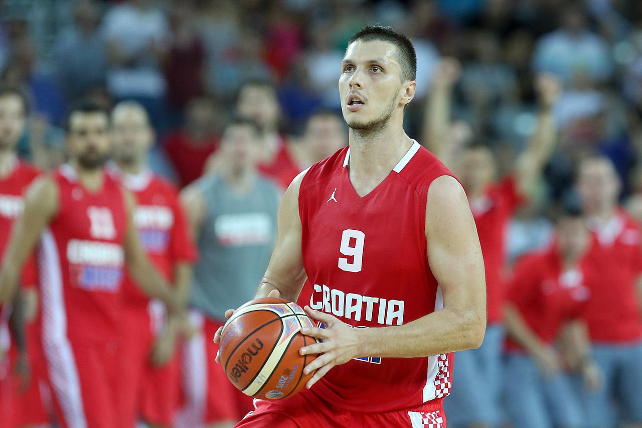 14.08.2015., Arena Zagreb, Zagreb - Prijateljska kosarkaska utakmica Hrvatska - Njemacka. Pripremni susret uoci Eurobasketa 2015 koji ce prvi puta odrzati u cetiri drzave. Hrvatska (Zagreb), Njemacka (Berlin), Litvija (Riga) i Francuska (Montpellier) ugos