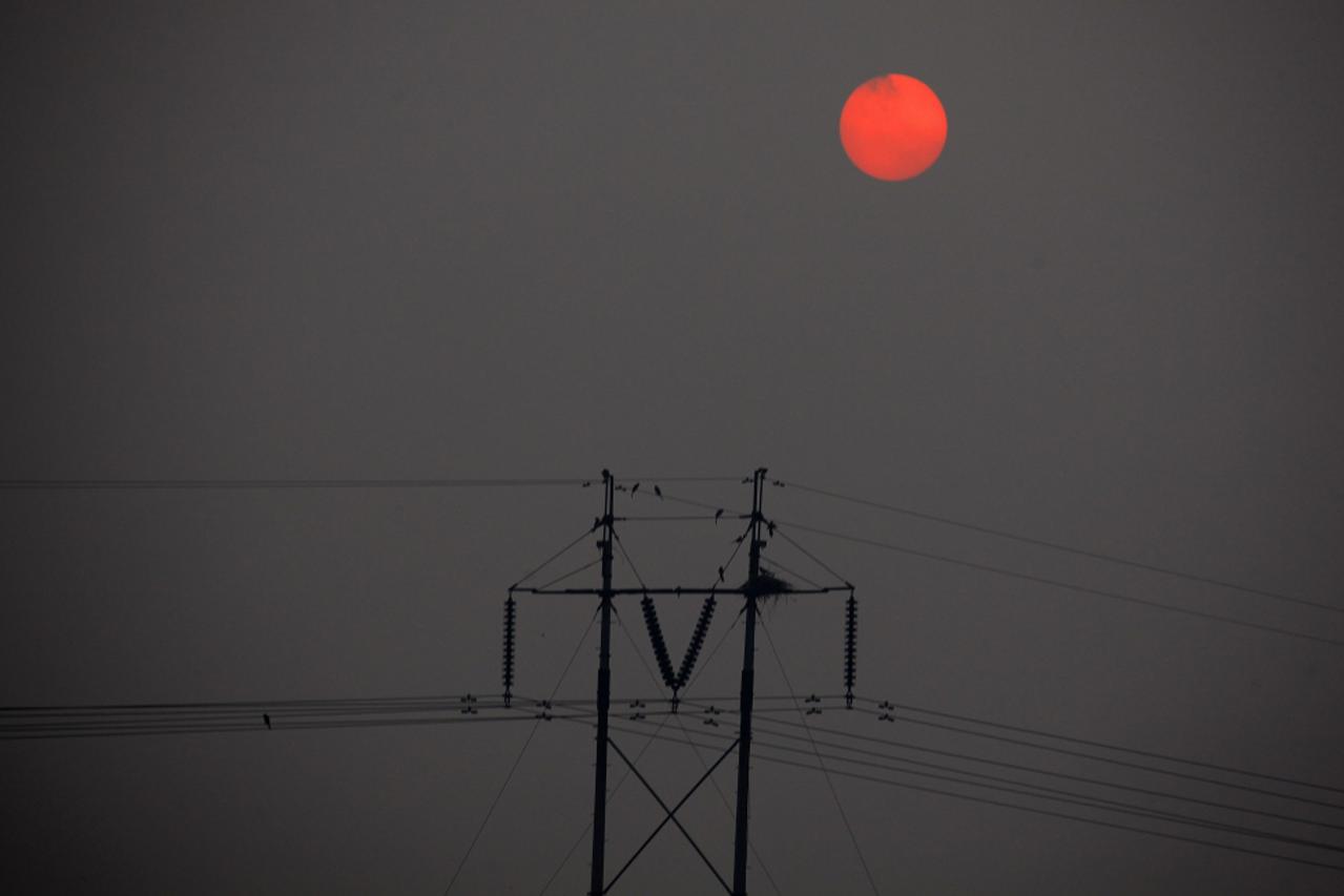 magla,smog,dalekovod