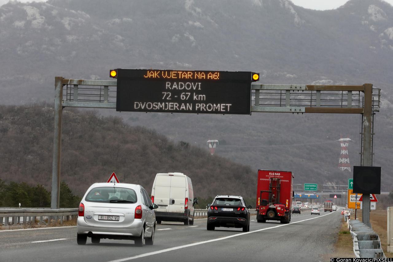 Jak vjetar otežava promet na području Kvarnera