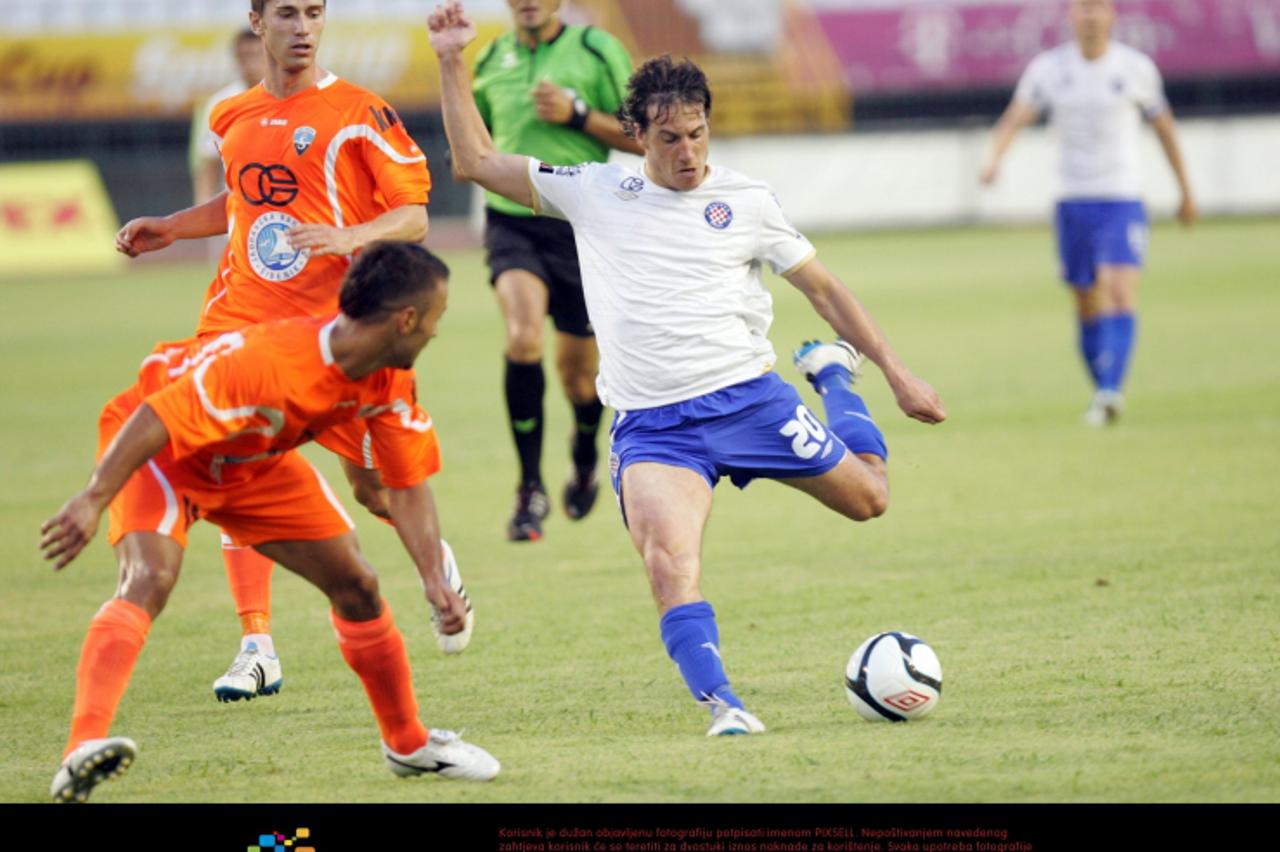 '19.07.2011., Poljud, Split - 1. HNL, Hajduk Split -  HNK Sibenik. Ivan Vukovic isticao se svojom borbenoscu.  Photo: Ivo Cagalj/PIXSELL'