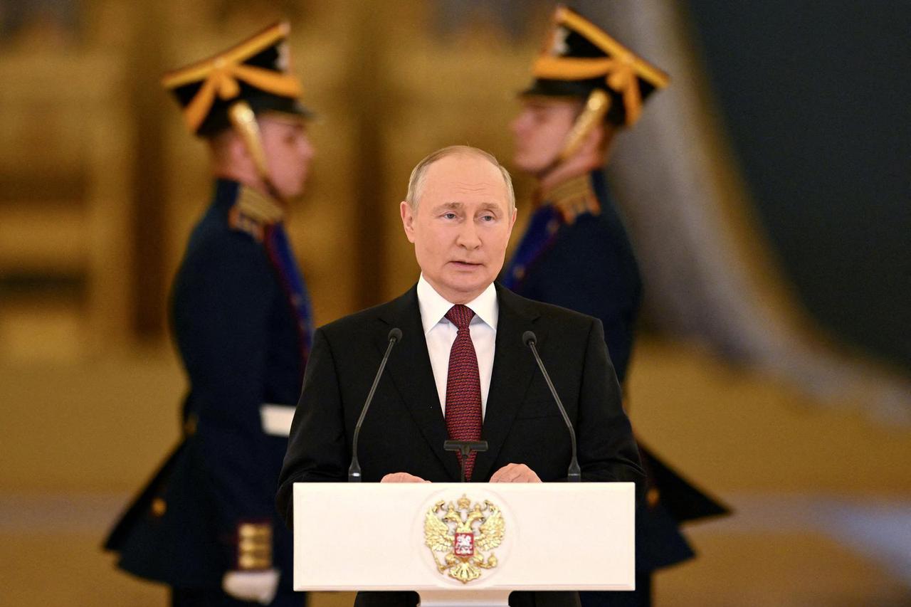 Russian President Putin attends a ceremony in Moscow