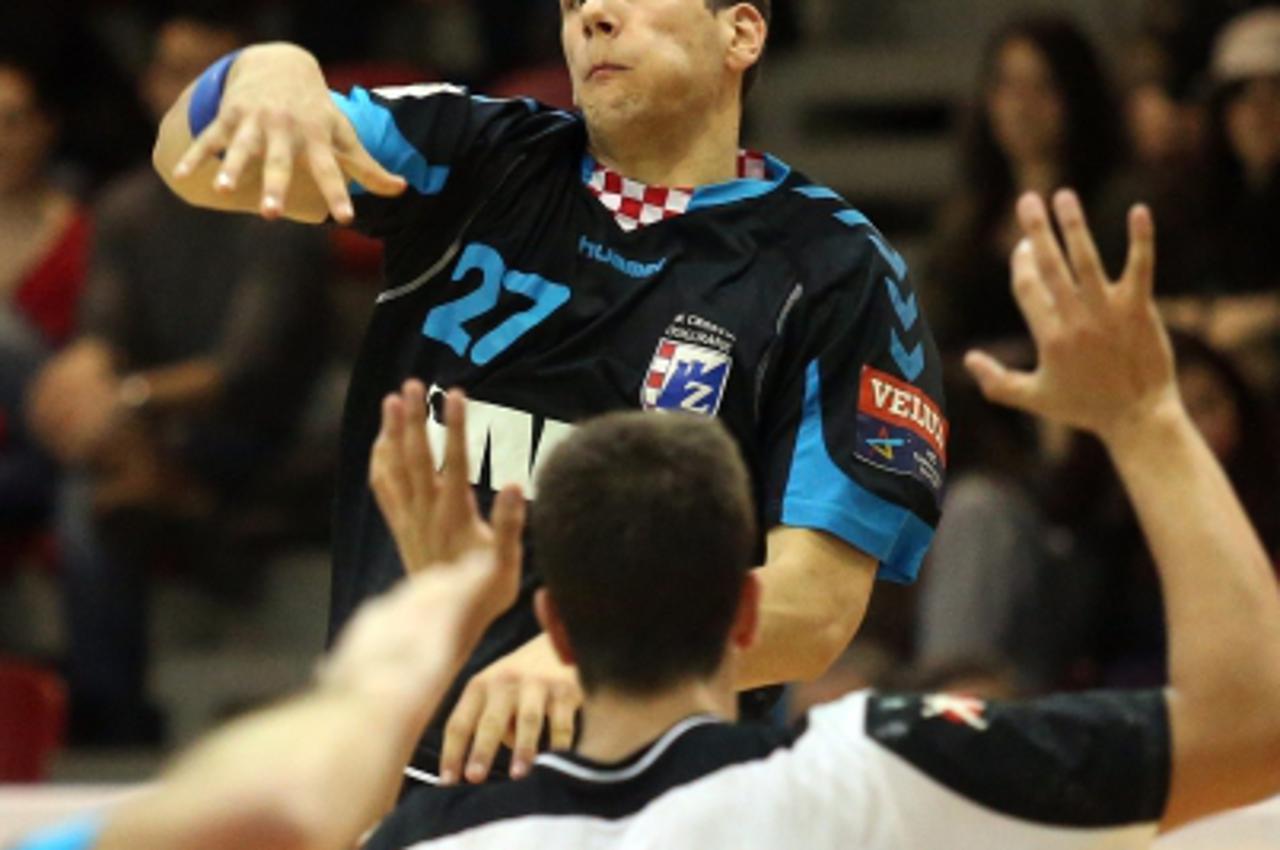 '09.03.2013., Zagreb,Kutija sibica - SEHA liga, 16. kolo: RK CO Zagreb - RK Metalurg Skoplje. Stipe Mandalinic. Photo: Jurica Galoic/PIXSELL'