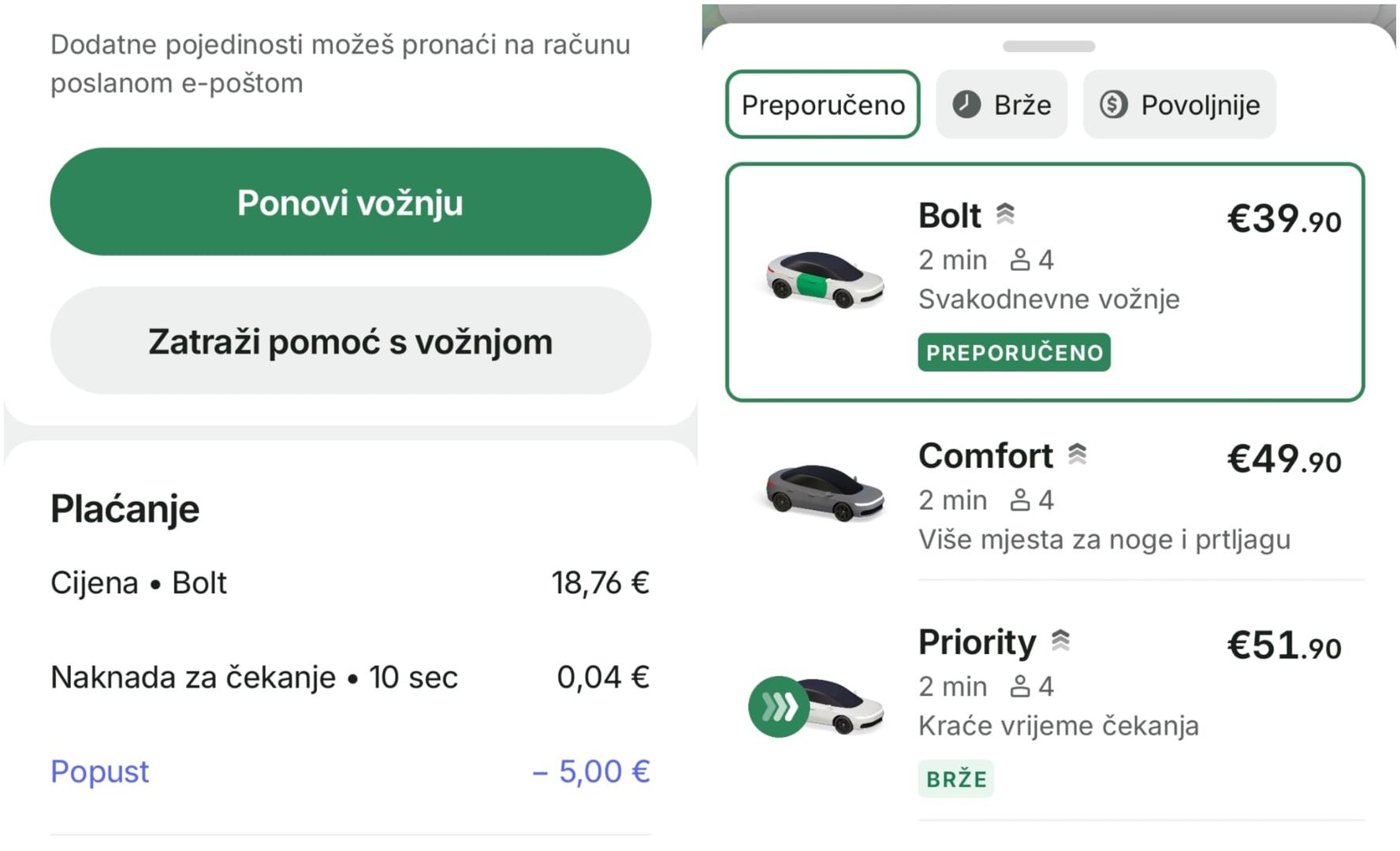 Usporedili smo i cijene na istoj ruti od prije nekoliko dana s današnjima.