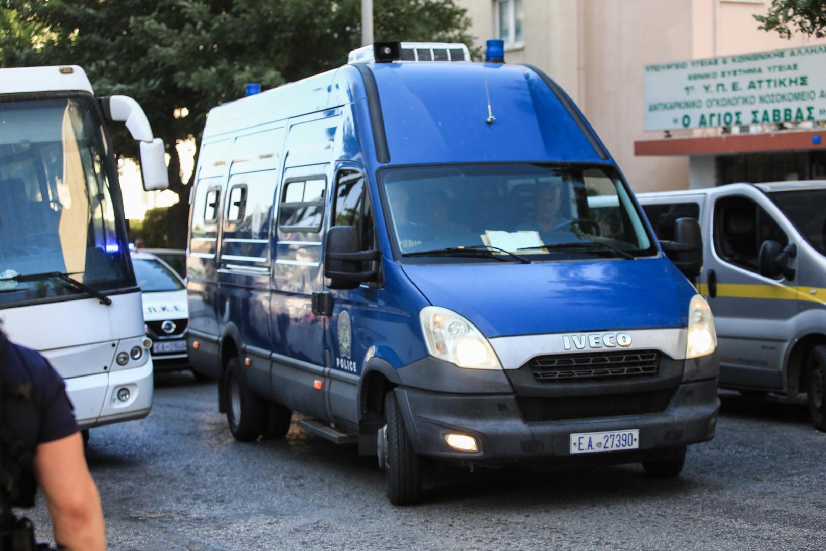 09.08.2023., Atena, Grcka - Svih 94 uhicenih osoba koje je grcka policija privela nakon navijackih nereda uoci utakmice 3. pretkola kvalifikacija Lige prvaka izmedju AEK-a i Dinama odvedeni su pred tuzitelja.  Photo: Yiannis Panagopoulos/EUROKINISSI/PIXSELL