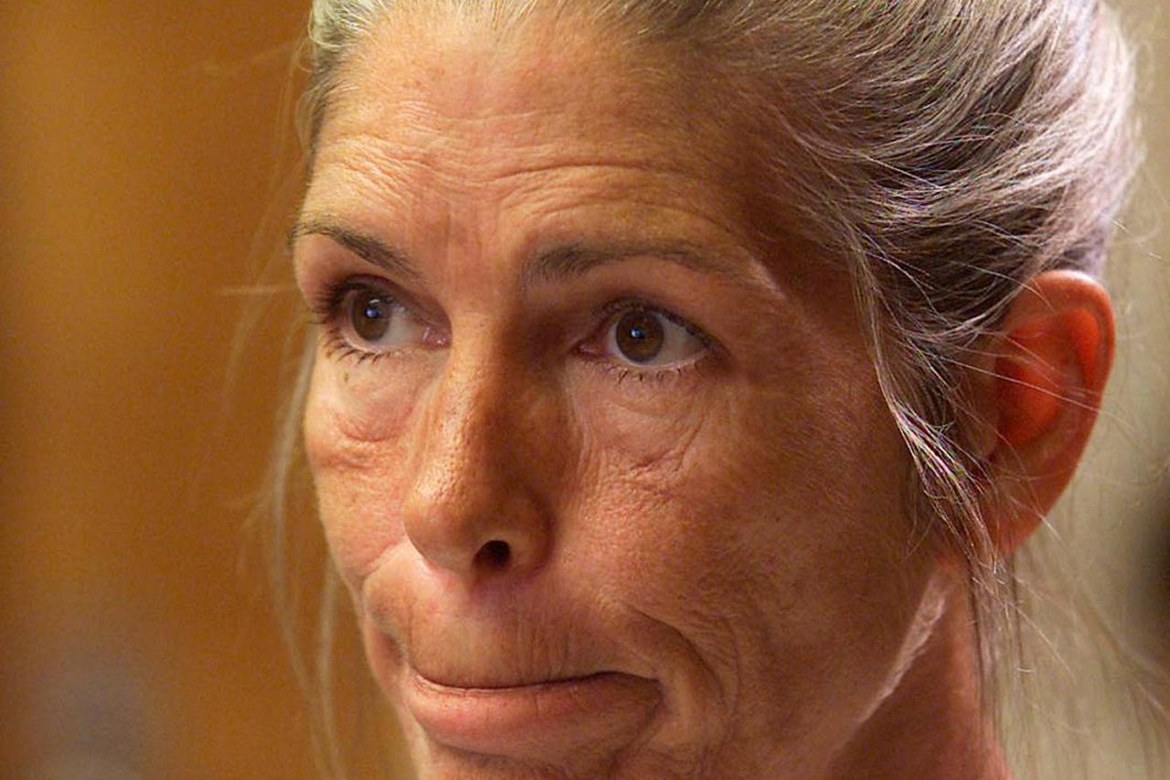 FILE PHOTO: CONVICTED MURDERER LESLIE VAN HOUTEN REACTS AFTER BEING DENIED PAROLEIN CORONA.