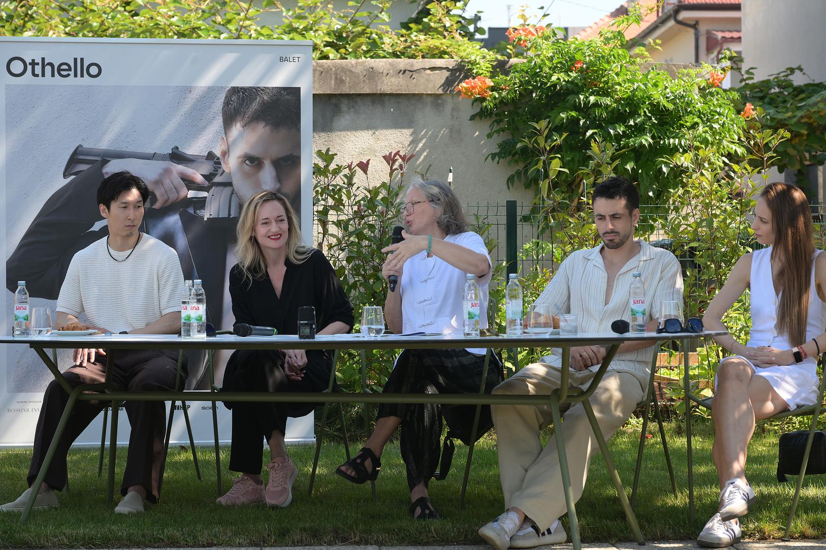 19.06.2026., Zagreb - Kazalisni dorucak posvecen nadolazecoj premijeri baleta "Othello". Na Kazalisnom dorucku s autoricom Valentinom Turcu razgovaralo se o njezinom uprizorenju "Othella", a o kreativnom procesu govorili su protagonisti Iva Vitic Gameiro, Guilherme Gameiro Alves  i Takuya Sumitomo.. Photo: Sandra Simunovic/PIXSELL