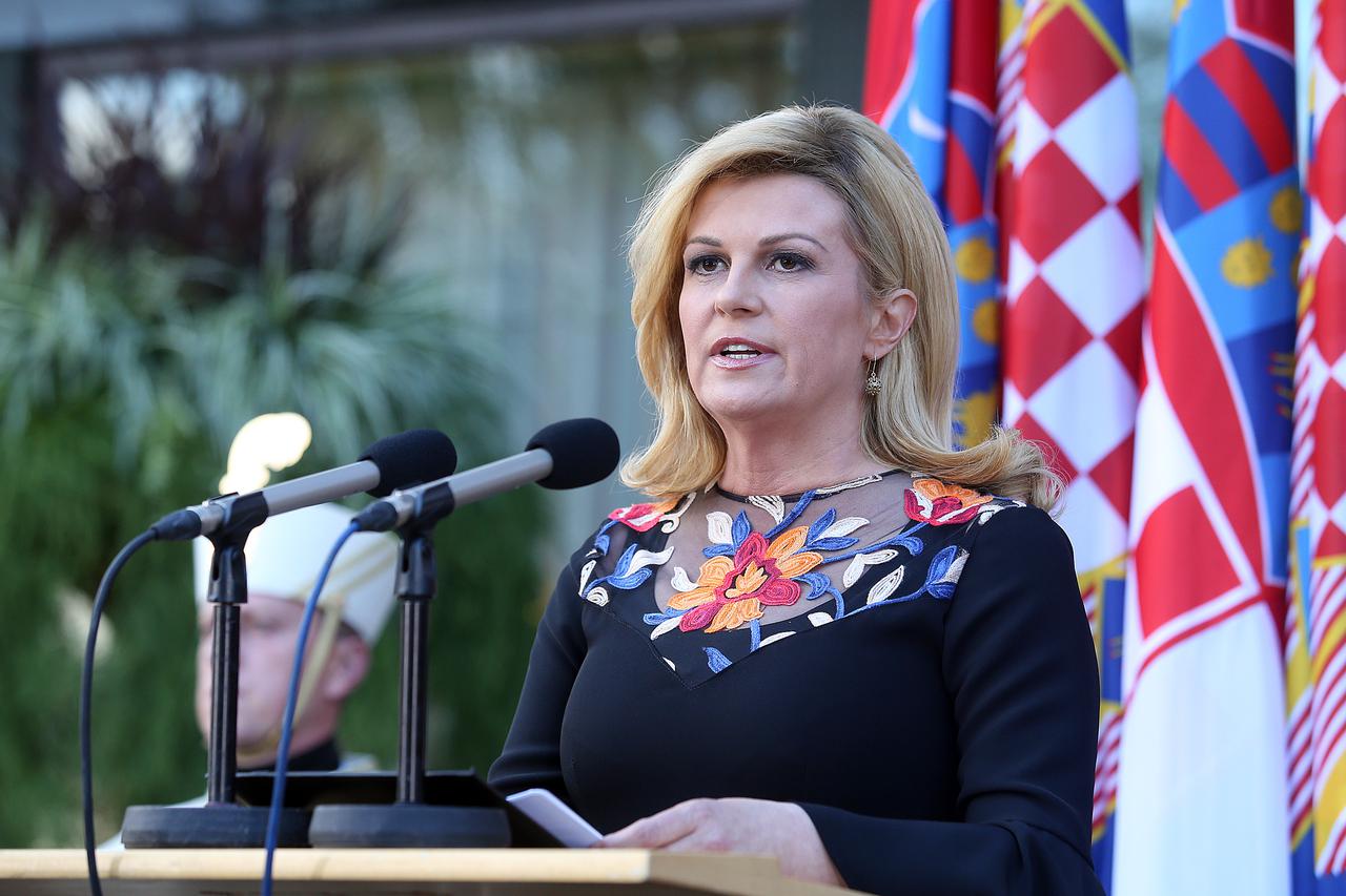 Zagreb: Prijem predsjednice RH Kolinde Grabar-Kitarović u prigodi Dana državnosti