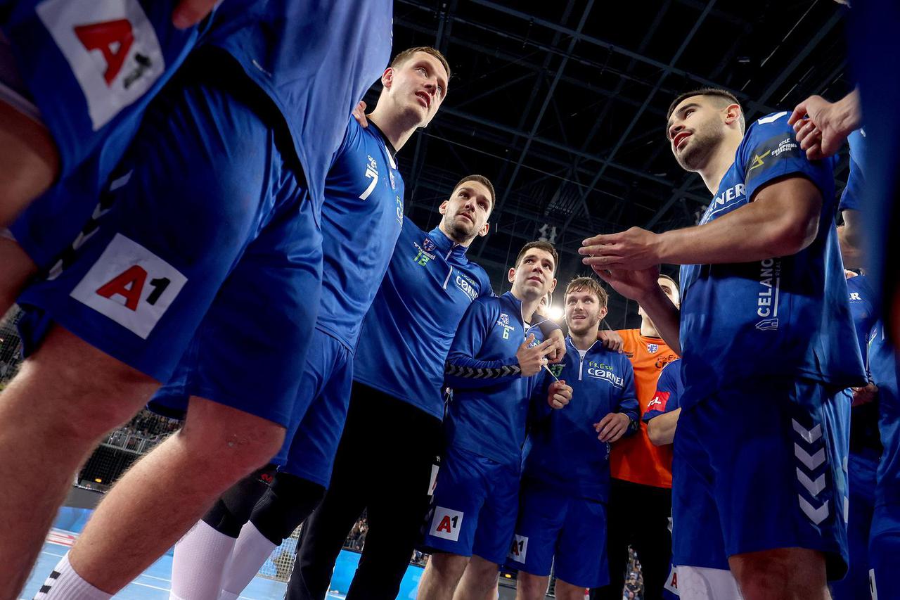 Zagreb:  Slavlje rukometaša Zagreba nakon pobjede protiv  PSG-a