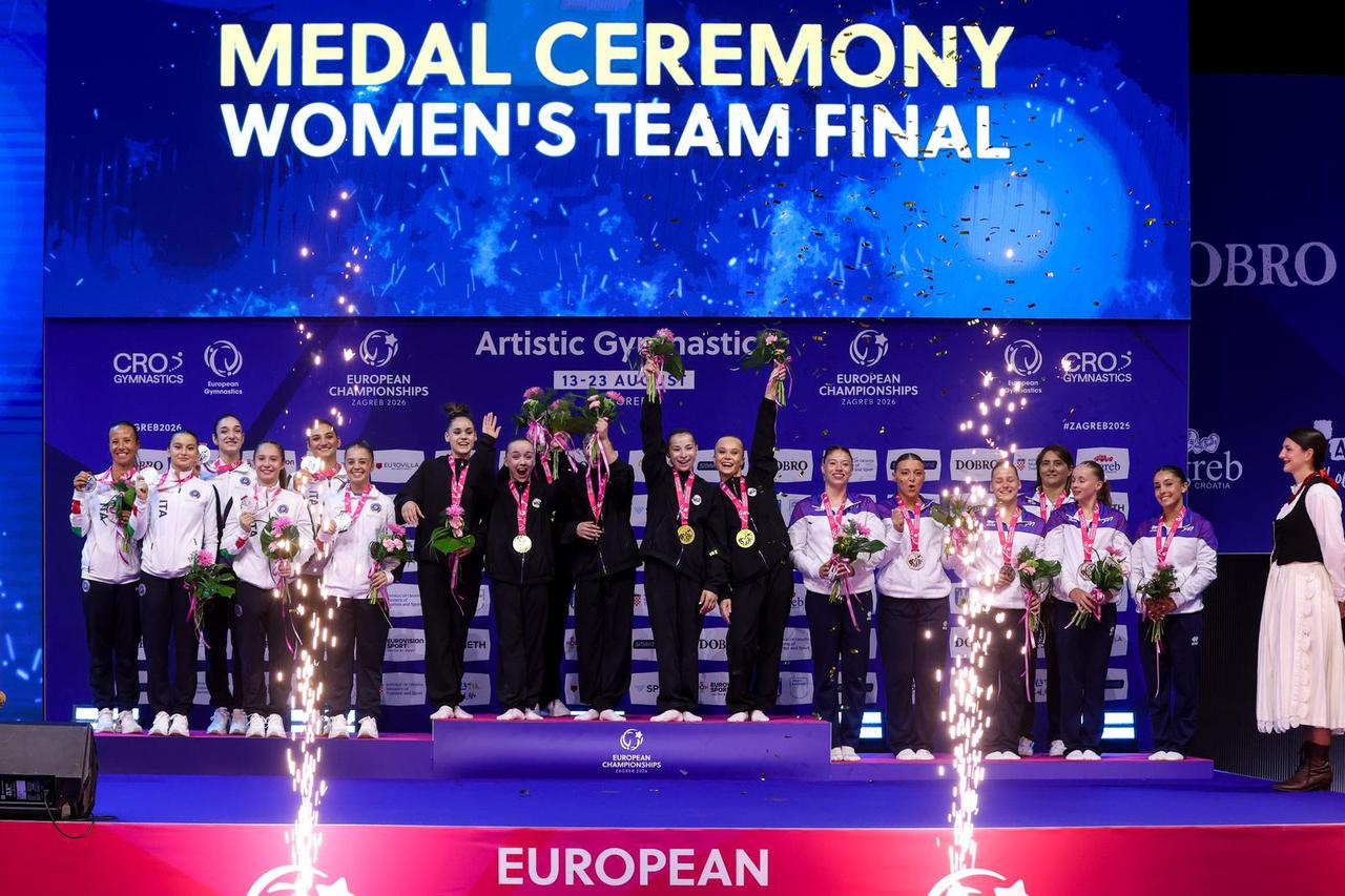 Zagreb: Europskog prvenstva u sportskoj gimnastici, Svečana ceremonija dodjele medalja za ekipne