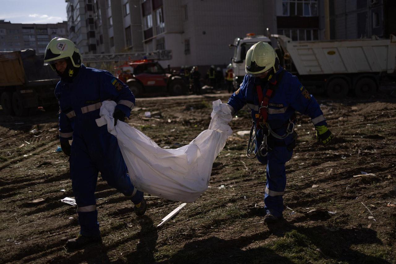 Aftermath of a Russian missile attack, in the town of Uman