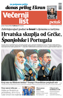 Večernji list naslovnica