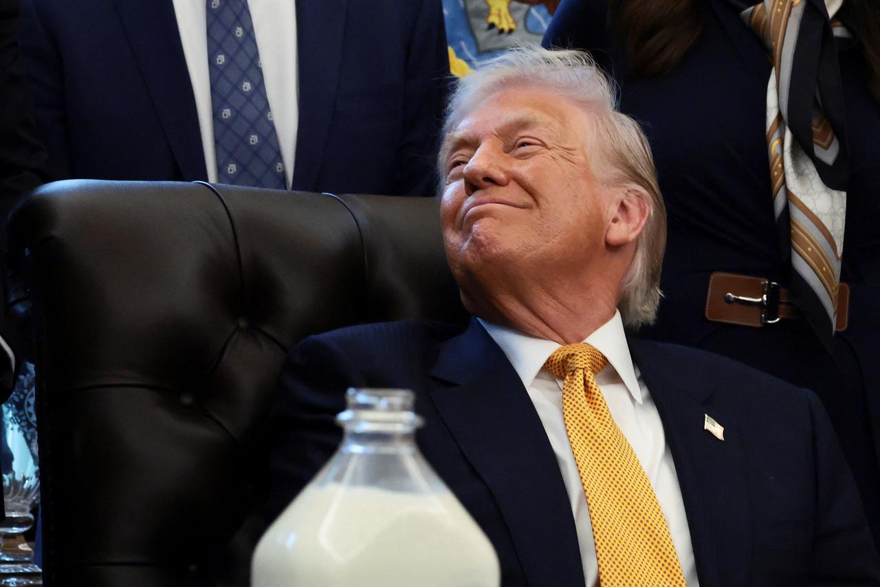 U.S. President Donald Trump participates in a signing ceremony at the White House in Washington