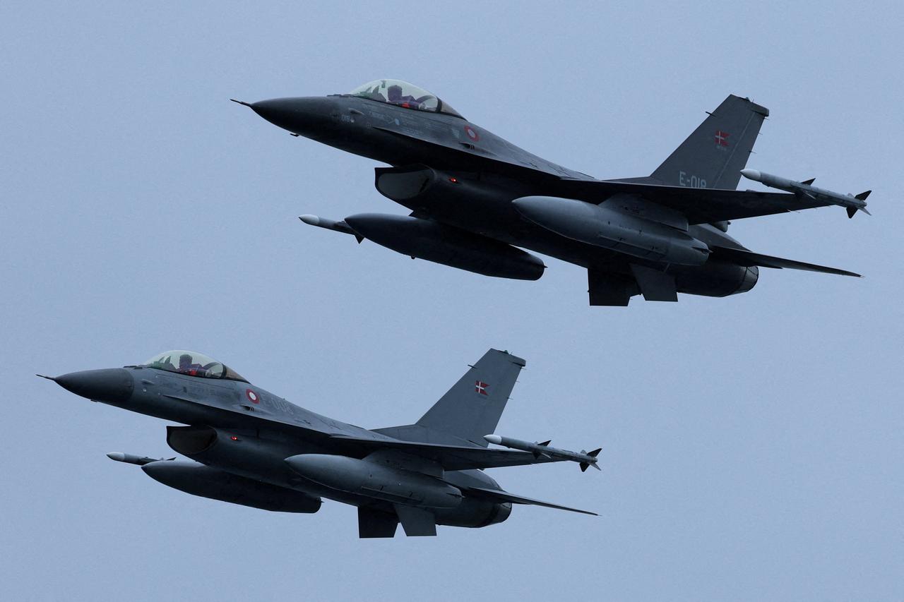 The frigate Niels Juel sails off the coast of Greenland during military drills