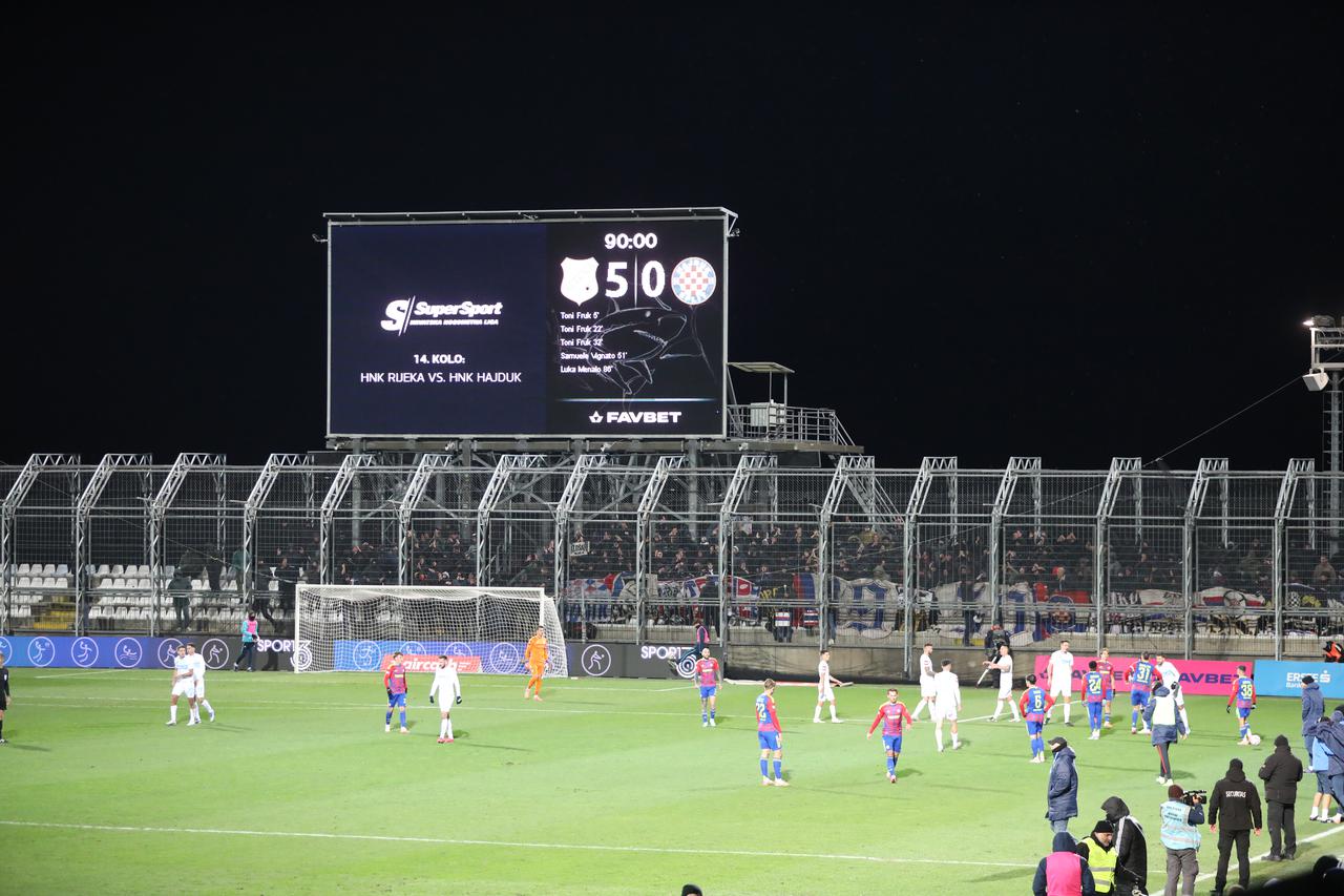 Rijeka: HNK Rijeka i HNK Hajduk odigrali utakmicu 14. kola SuperSport HNL
