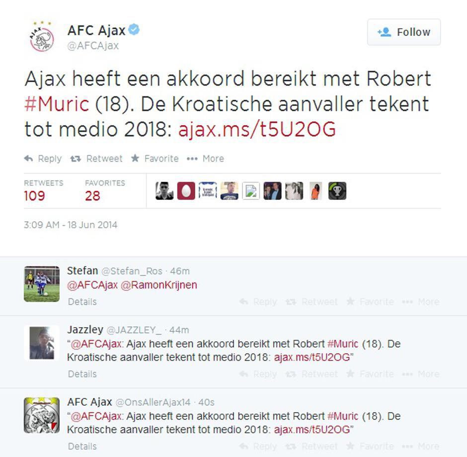 Robert Murić potpisao ugovor s Ajaxom